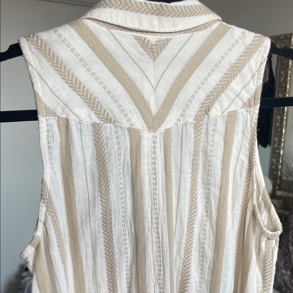Anthropologie Beige Striped Sleeveless Tunic- Small - Picture 10 of 10